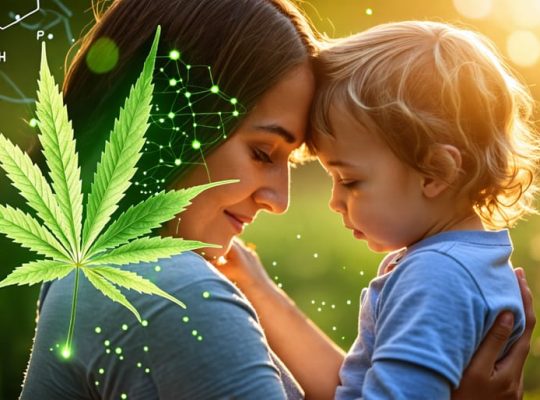 A caring parent comforting an anxious child, symbolizing support and the potential use of CBD for childhood behavioral challenges.