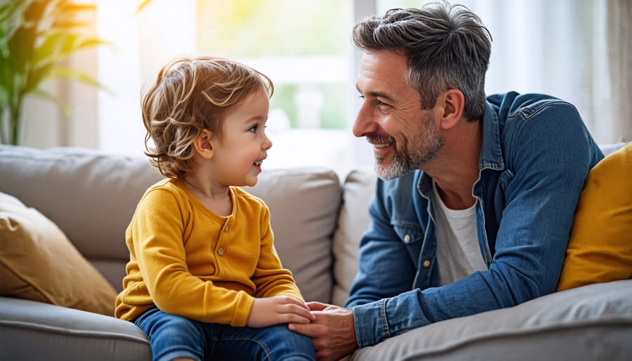 Parent and child engaged in open, supportive dialogue