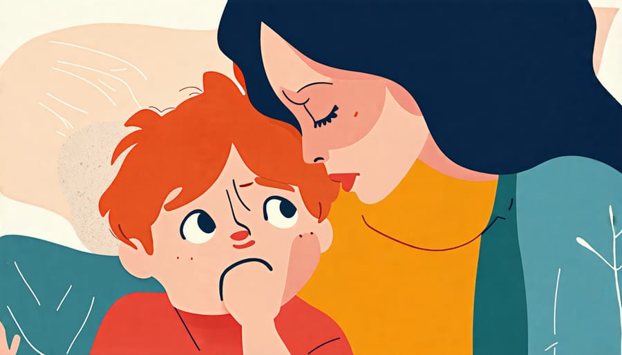 Parent comforting a child experiencing behavioral challenges