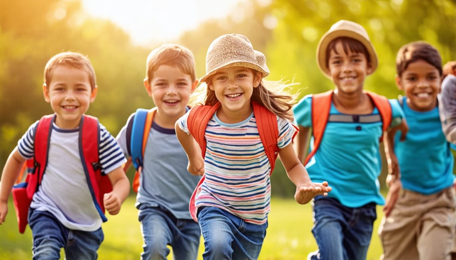 Children enjoying hobbies and sports together