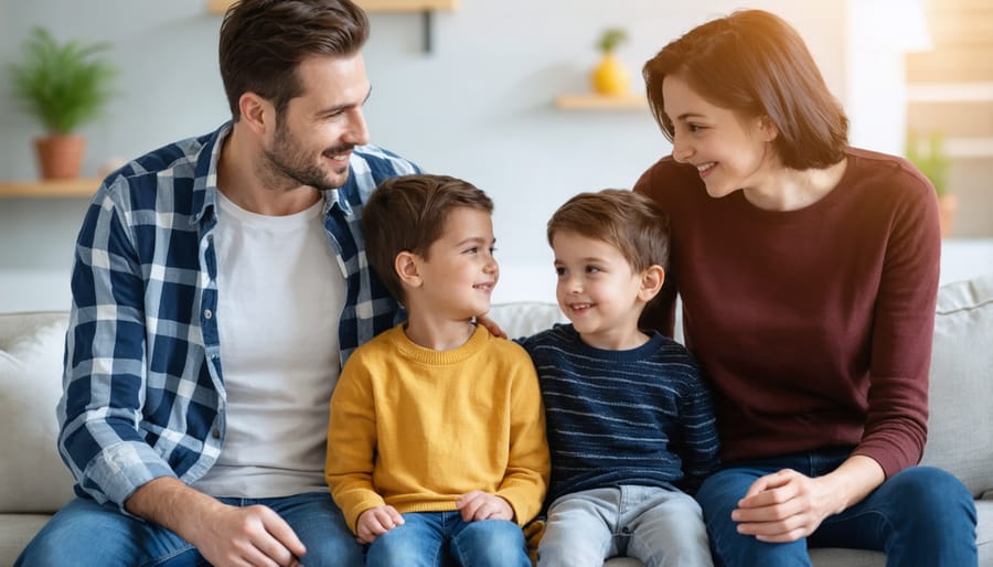 Family members communicating openly and honestly with each other