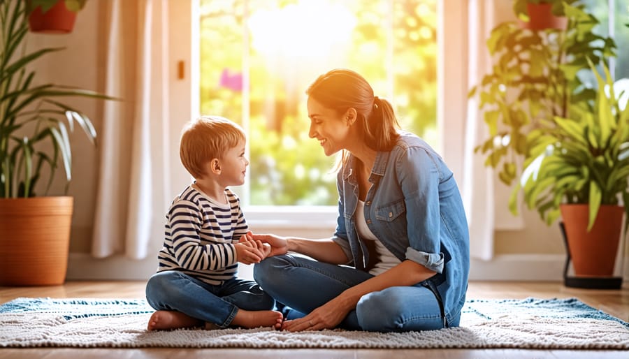 Parent actively listening to child as they share their feelings