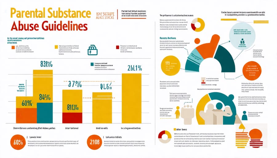 Infographic showing trends and statistics related to parental substance abuse