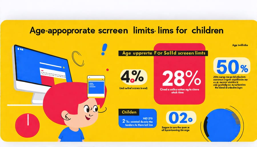 Chart depicting recommended daily screen time durations for different age groups