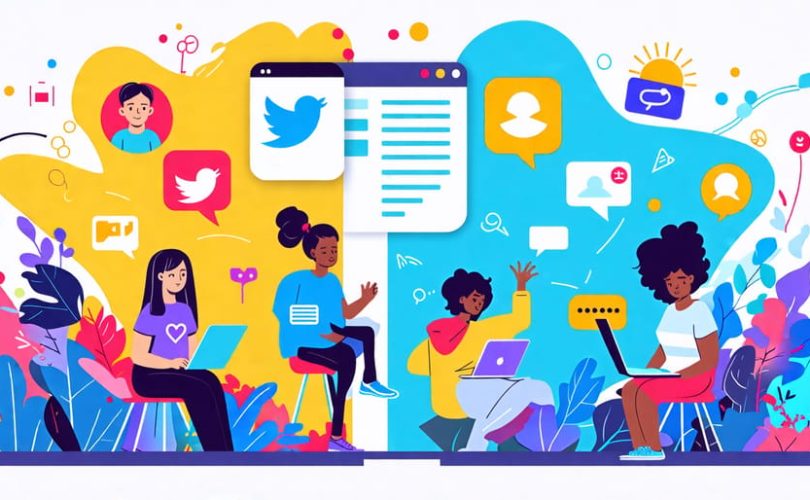 A conceptual visualization of social media's dual impact on youth mental health, showing positive interactions alongside negative effects like isolation.