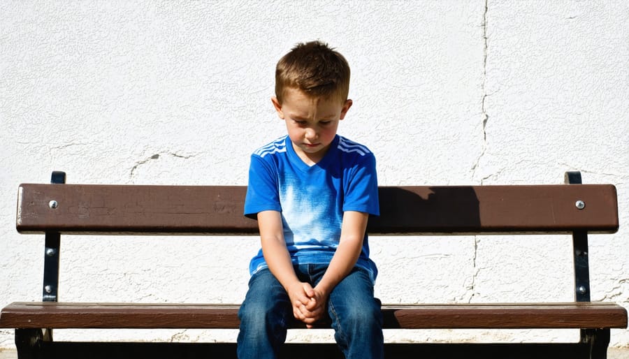 A stressed child being comforted and supported by an adult figure