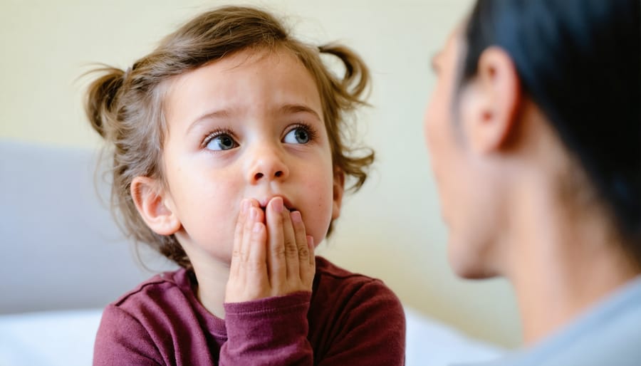 Young child learning coping strategies and relaxation techniques from a therapist