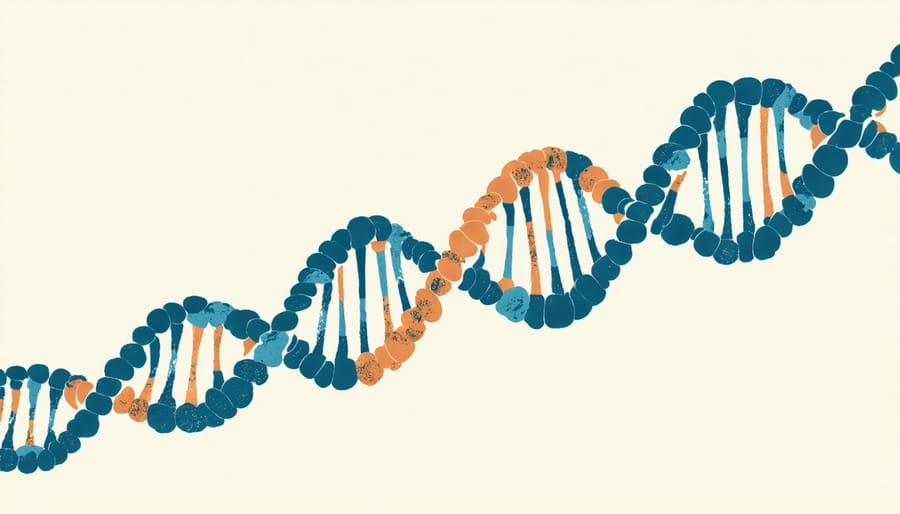 Conceptual representation of epigenetic modifications on DNA