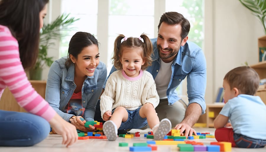 Family participating in a bonding activity or therapy