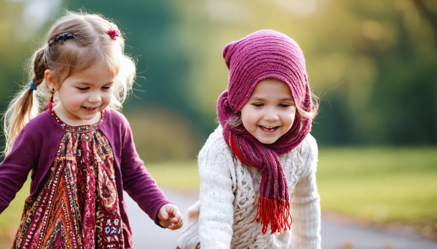 Diverse group of children engaging in collaborative play and cultural exchange