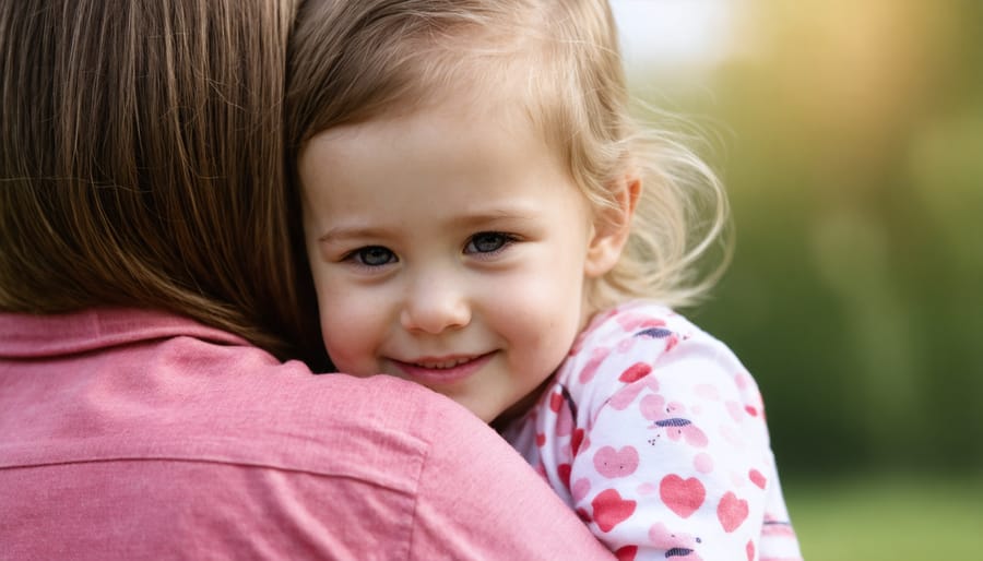 Resilient parent comforting and supporting their child