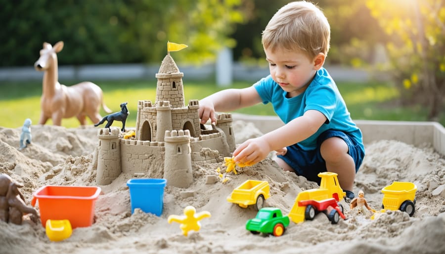 Child engaging in sandplay therapy, a common play therapy technique