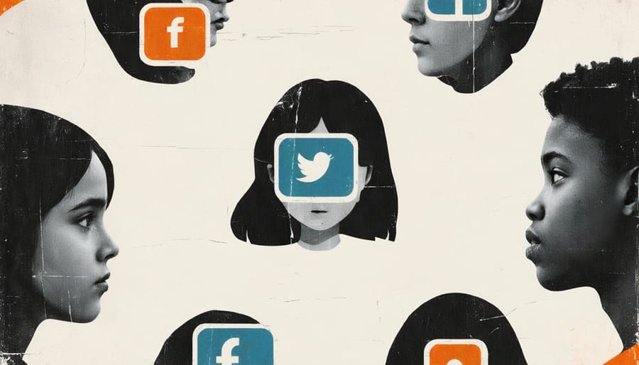 Visual representation of the negative impact of social media on children's mental health