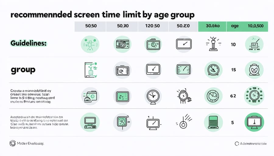 Age-based screen time recommendations infographic