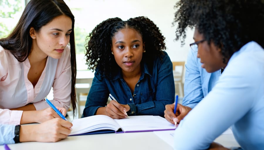 Mental health professionals in a collaborative meeting at a school counseling center