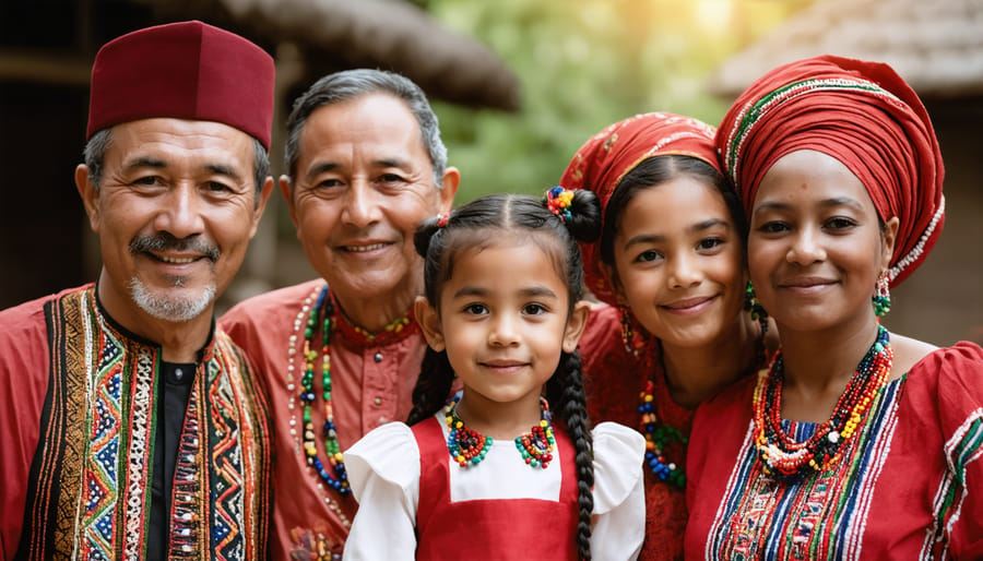 Family members of different generations celebrating cultural traditions together