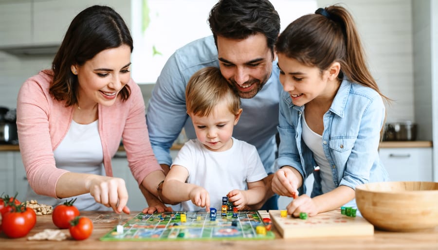 Happy family spending quality time together during a family activity