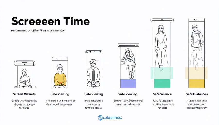 Visual guide to infant screen time recommendations and safety guidelines