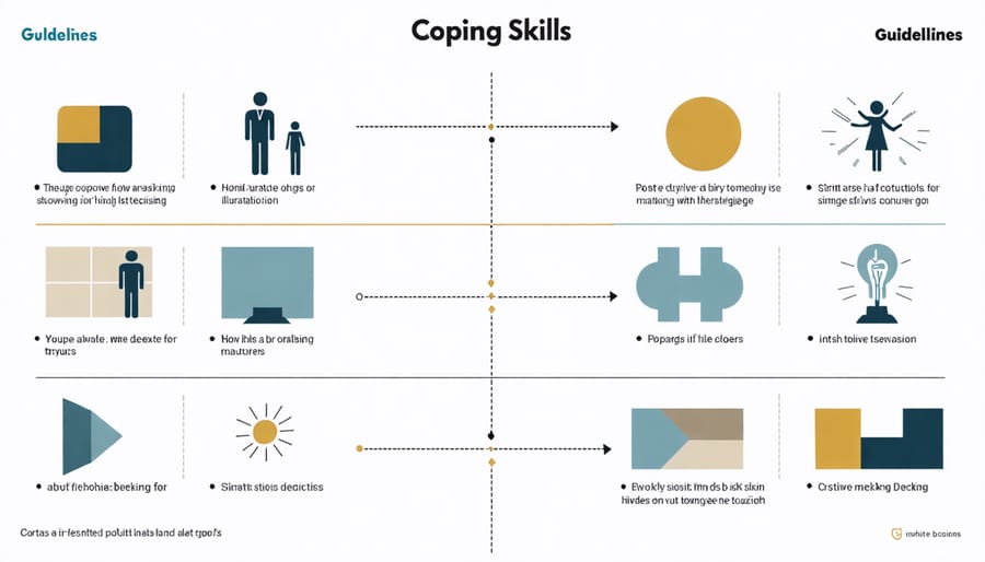 Visual diagram of healthy coping mechanisms and decision-making tools for young people