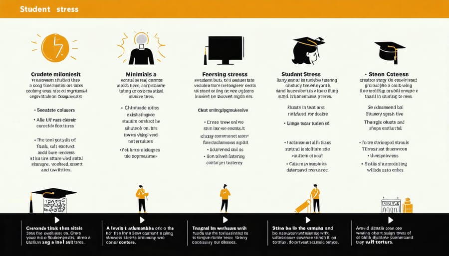 Visual diagram displaying emotional and physical symptoms of school-related stress in children